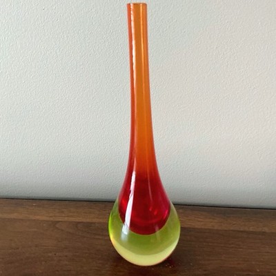 Vintage 1960s/70s Mvrano/ Murano Cenedese Vetri  Vaso Goccia  Vase