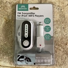 Merkury Universal FM 88-88.9 Transmitter For iPod/MP3 Player with Car Adapter B4