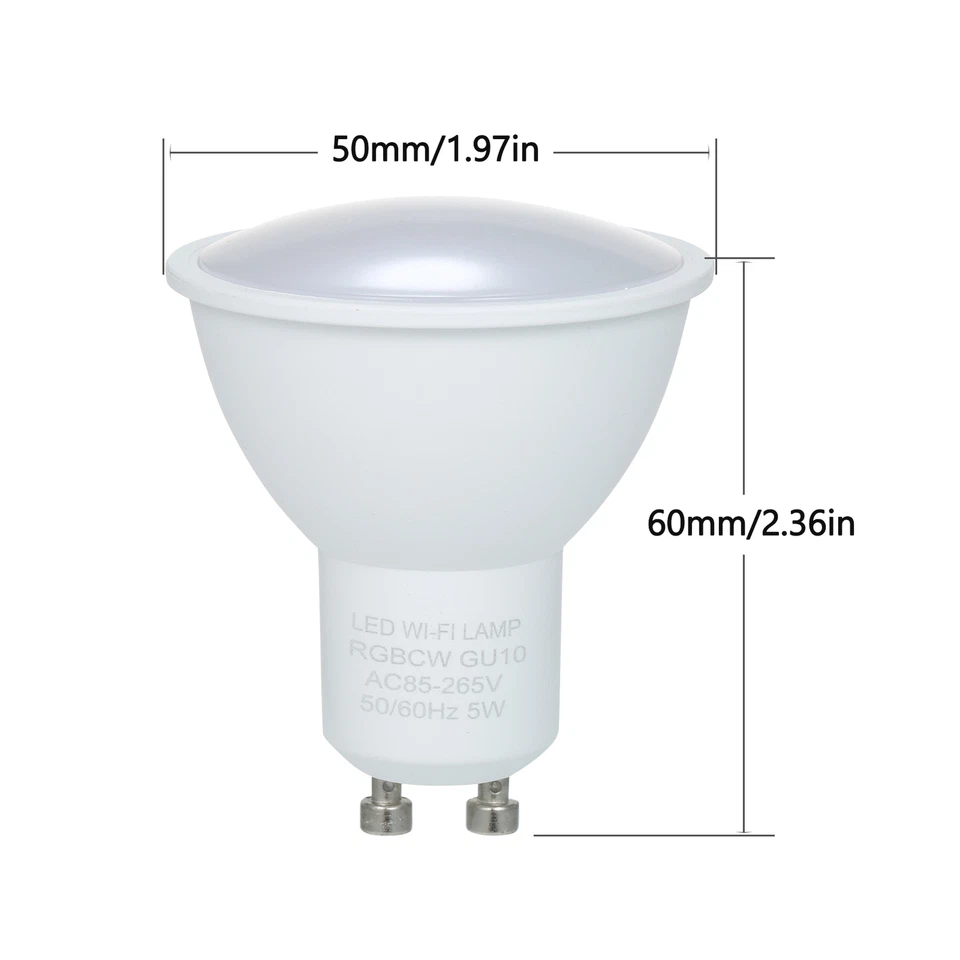 5W Dual Mode White & 16 Million Colors GU10 V6T5 - Image 2 of 4