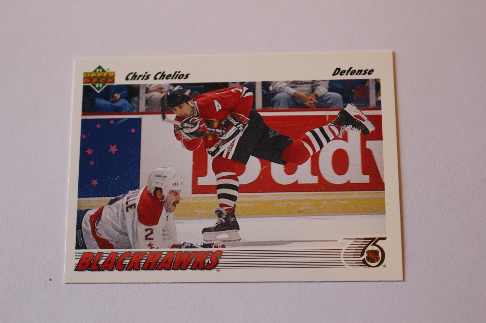 Chris Chelios, 1991-92 Upper Deck Hockey, #354, Chicago Blackhawks