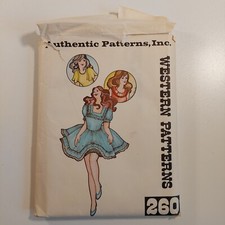 Authenic Patterns, Inc. 260 Sewing Pattern Square Dance Dress Size 10 Cut VTG