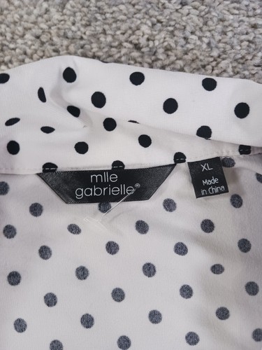 Mlle Gabrielle Womens Dress XL Black White Floral Geometric Belted NWOT - Picture 9 of 15