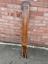 ANTIQUE ART DECO SQUARE OAK STAIRS WOOD NEWEL POST 50 X 5 X 5