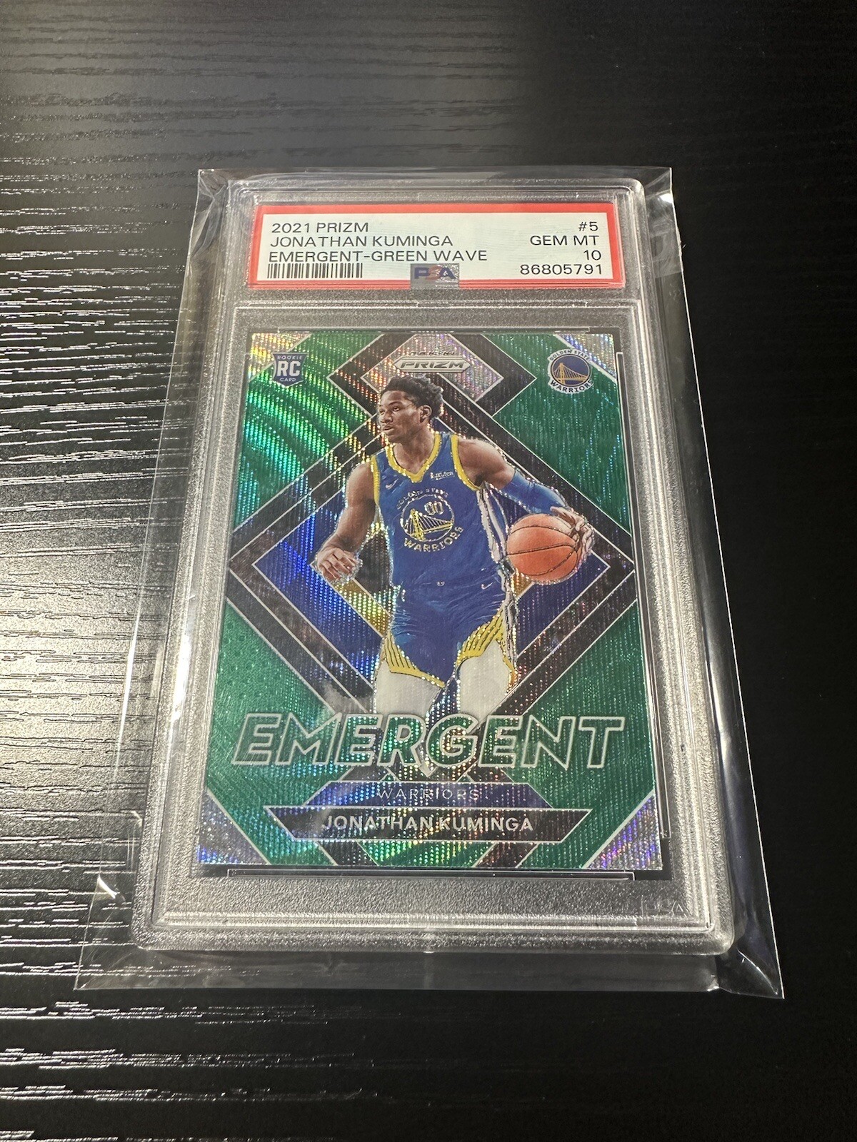 2021 PRIZM JONATHAN KUMINGA EMERGENT-GREEN WAVE #5 PSA 10