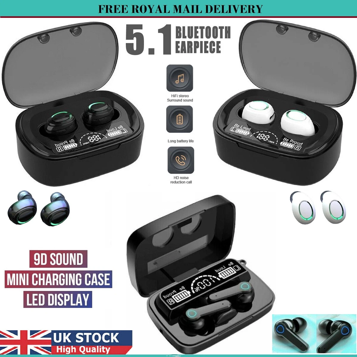 Wireless Bluetooth 5.1 Headphones In Earphones For Samsung Galaxy