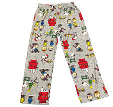 Peanuts Gang Snoopy Christmas Pajama Pants Youth Size 5 Gray Sleep Bottoms