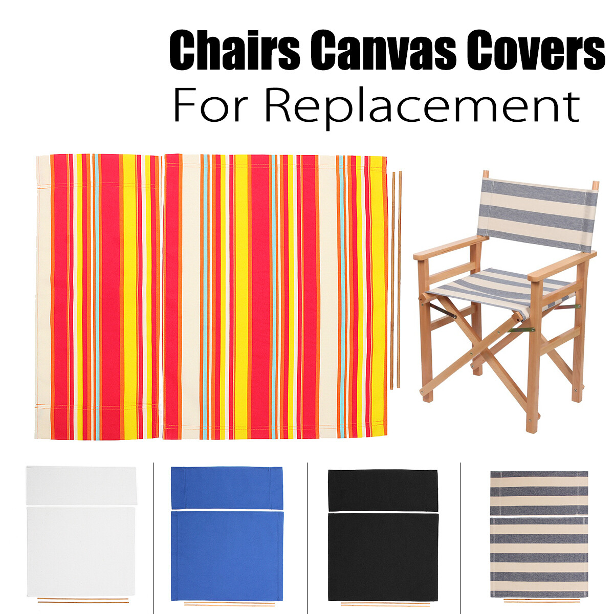 Chairs Cover Replacement Canvas Seat Cover Set Outdoor Garden Casual