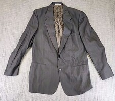 VTG Yves Saint Laurent Made in France Gray 100 Wool 2 Button Mens Blazer READ
