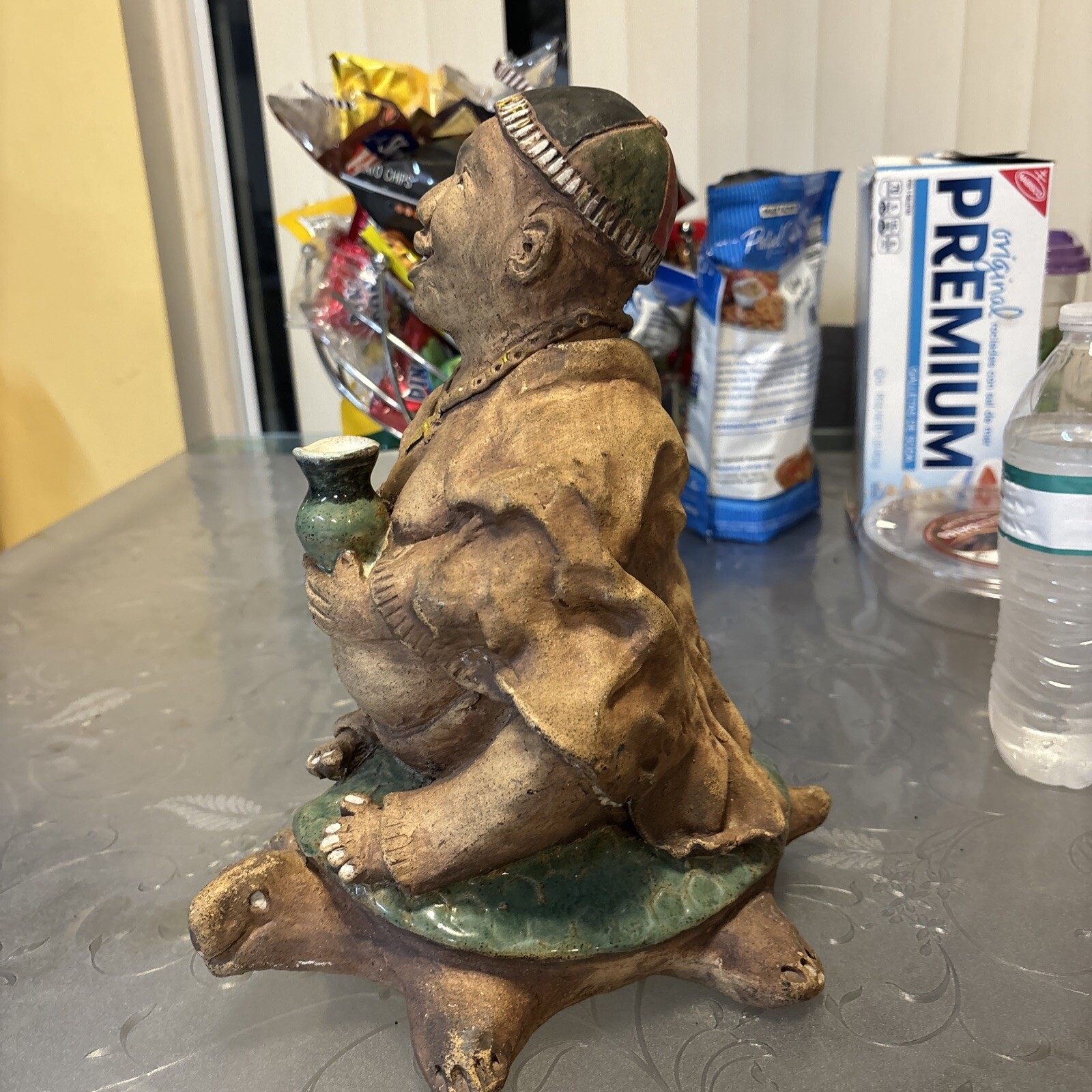 Gon Riding A Turtle Statue of man riding turtle | eBay
