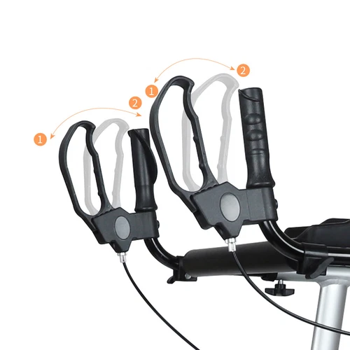 Upright Rollator Mobility Walker Folding Lightweight with Arm Support and Seat - Picture 11 of 13