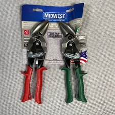 MIDWEST Aviation Snip Set -Left and Right Cut Offset Tin Cutting Shears MWT6510C