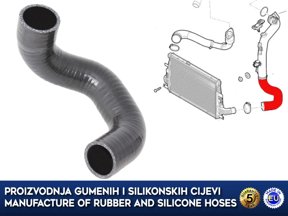 Replacement intercooler hose ALFA ROMEO 159 BRERA SPIDER 2.0 50512872 50518776 - Image 2 of 4