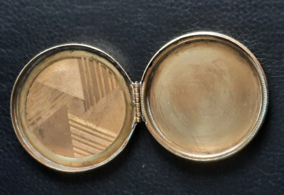 ANCIEN PETIT POUDRIER DE SAC EN METAL DORE VINTAGE MARQUE HOUBIGANT FRANCE - Photo 4/4