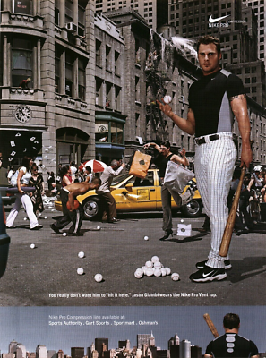 2004 PRINT AD - NIKE - NIKE PRO COMPRESSION AD - JASON GIAMBI NEW