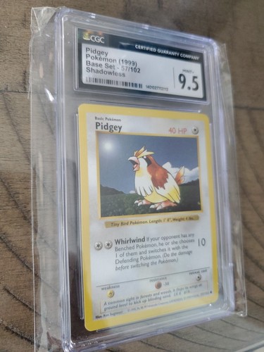 Pidgey (Shadowless) graded CGC 9.5 for sale on eBay