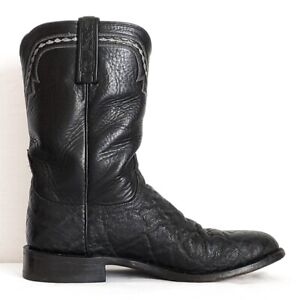 LUCCHESE Black Elephant Skin Exotic Cowboy Boots- Men's Size 10.5 | eBay