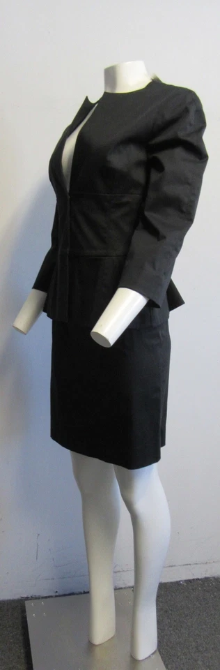 ALBERTA FERRETTI Traje Falda Peplum Mezcla Algodón Negro TALLA 44/8 Foto 4 de 4