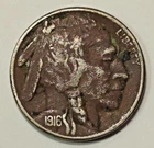 1916-S Indian Head or Buffalo Nickel  #1593