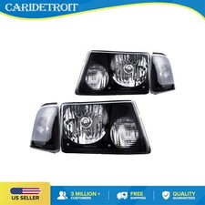 Left Right Headlights Assembly For Ford Ranger 2001-2011 Front Black Housing