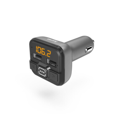Hama Bluetooth FM Transmitter Kfz Ladegerät USB microSD grau