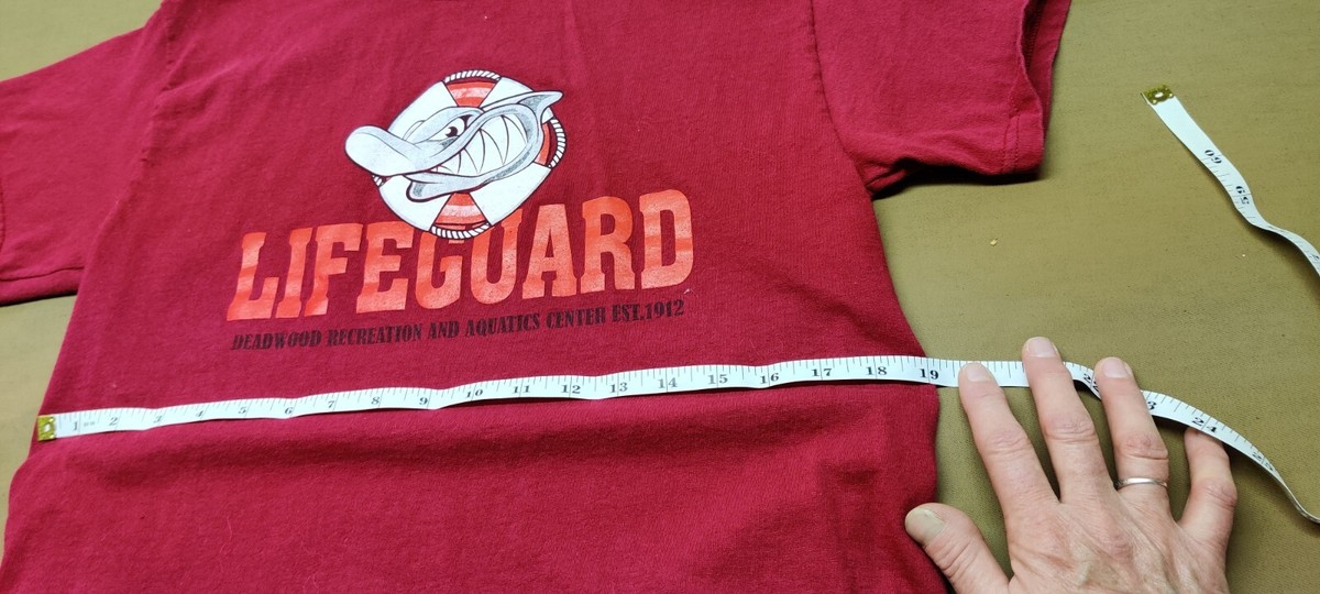 Shark! Staff T Shirt Deadwood Recreation And Aquatic Center Shark Red Fun View 4