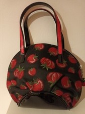 Borsa BRACCIALINI - tema POMODORO - tessuto/ecopelle- Ottima 