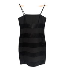 Laundry By Design Dress Mini Cocktail Formal Women 8 Black Sleeveless Satin New