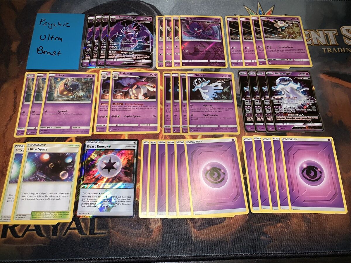 Pokemon Complete Deck - Psychic Ultra Beast - Nihilego GX, Naganadel GX,  Malamar