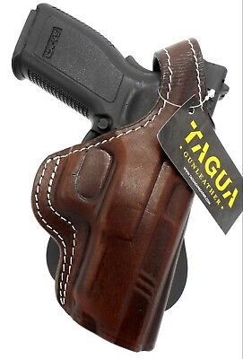 TAGUA Brown Leather Thumb Break Rotating PADDLE Holster SPRINGFIELD XD-45 SUB