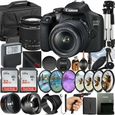 Canon EOS 2000D/Rebel T7 DSLR Camera with 18-55mm Lens SanDisk 32GB Memory Card