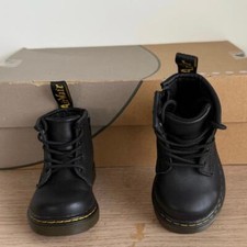 Dr. Martens 1460 Black Leather Lace Up Zip Ankle Boots Toddler -Size 4 C