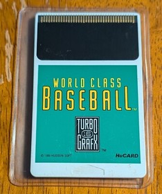 1989 Turbo Grafx 16 World Class Baseball Case, Manual, HuCard *Very Good Cond*
