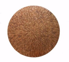 Mexican Round Copper Table Top Hand Hammered 24 Inches Fire Patina