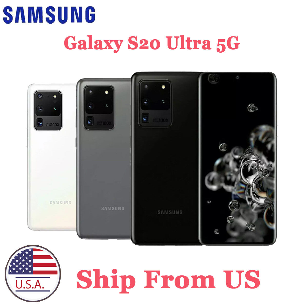 New Unlocked Samsung Galaxy S20 Ultra 5G SM-G988U 128GB AT&T