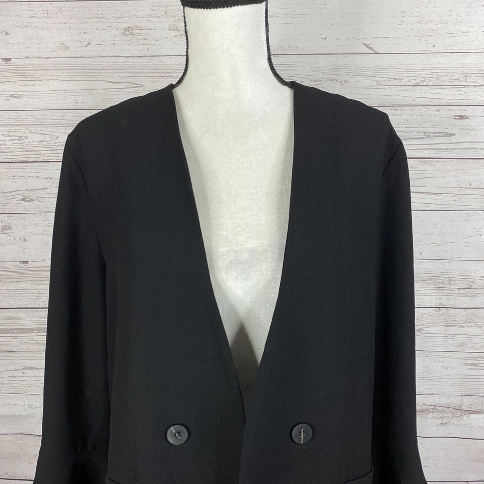 CURRENT AIR Womens Flare Sleeve Blazer Size Small Black Open Front - Image 2 of 4