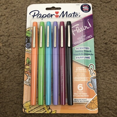Paper Mate Flair Felt Tip Pen 6 count  Sunday Brunch Scented - Back to School!