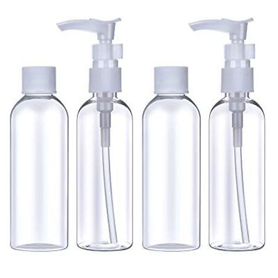 4 Pc Travel Bottles 2 Oz Plastic Empty Toiletry Containers Lotion Essential Oil