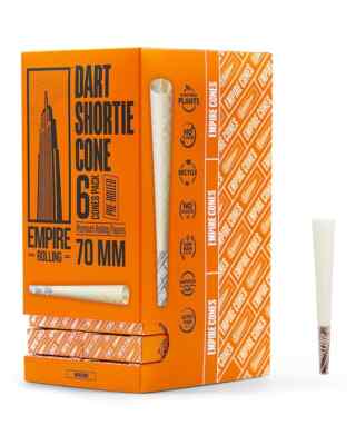 Empire Rolling Ultra Smooth Dart Shortie Cone 70mm Box of 24 Packs 6 Cones pack