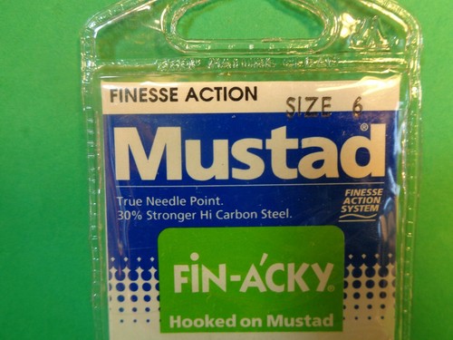 Ganchos de bloqueo de energía de acción Mustad Finesse talla 6 #37176, 4 piezas/20 ganchos totales (Nuevos) - Imagen 3 de 9