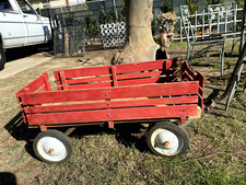 Radio Flyer Wooden Wagon 1980s Vintage Good Condition All Around