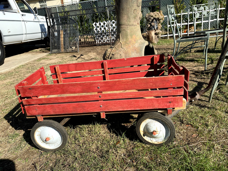 Radio Flyer Wooden Wagon 1980s Vintage Good Condition All Around