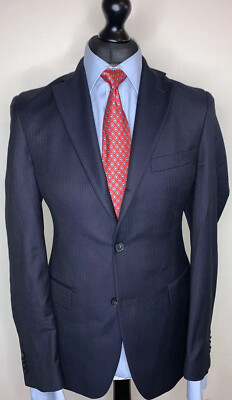 ACNE STUDIOS LUXUS DESIGNER ANZUG JACKE/BLAZER MARINE TAILLIERT 40R