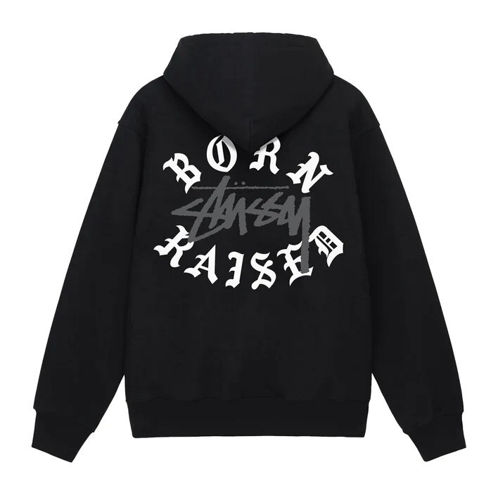 STÜSSY & BORN X RAISED LOGO ZIP HOODIE | eBay