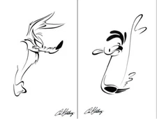 2 LOT Chuck Jones gallery Wile E / Road Runner Eric Goldberg-signed Seri 150 ed