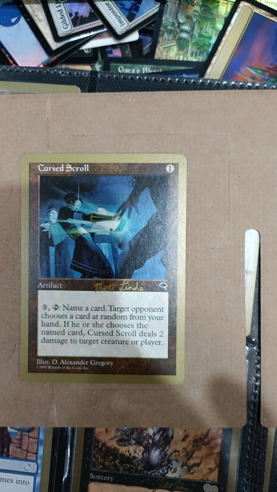 MTG Cursed Scroll. Gold Border Tempest, tokyo 1999 world championship L2