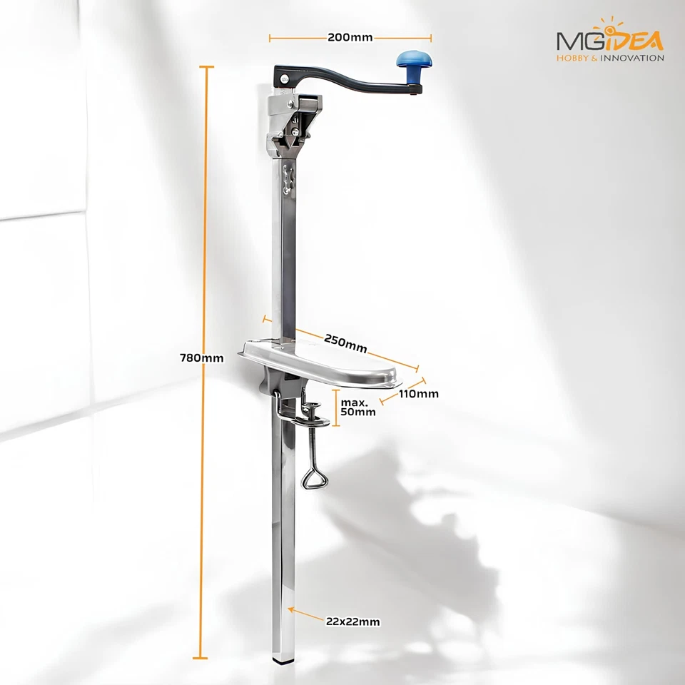 APRISCATOLE PROFESSIONALE APRI BARATTOLO LATTINA LAMA ACCIAIO REGOLABILE ALTEZZ - Immagine 4 di 4