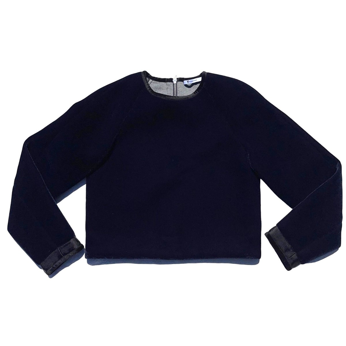 T by Alexander Wang SIZE 4 Semi-Crop Navy & Black Thick T by Alexander Wang SIZE 4 Semi-Crop Navy & Black Thick