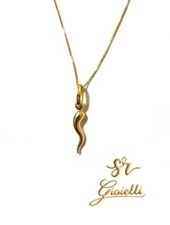 Collana con ciondolo Corno Portafortuna 45cm In Oro 18kt 750 List 285€