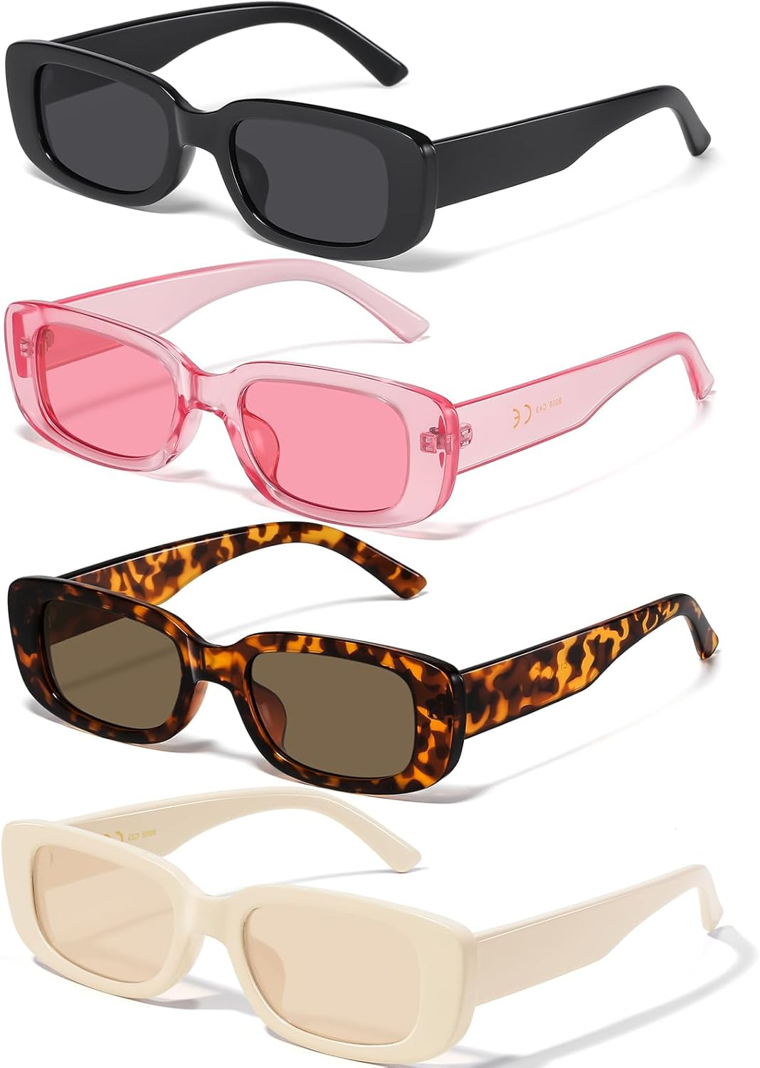 Rectangle Sunglasses for Women Men Trendy Y2K Retro 90S Sun Glasses UV400 Protec