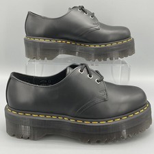NEW Dr. Martens Women 1461 Quad Bex Smooth Leather Platform Oxfords Black Size 8